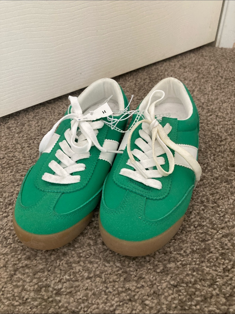 Madden Girl Green Lace-Up Sneakers with White Accents